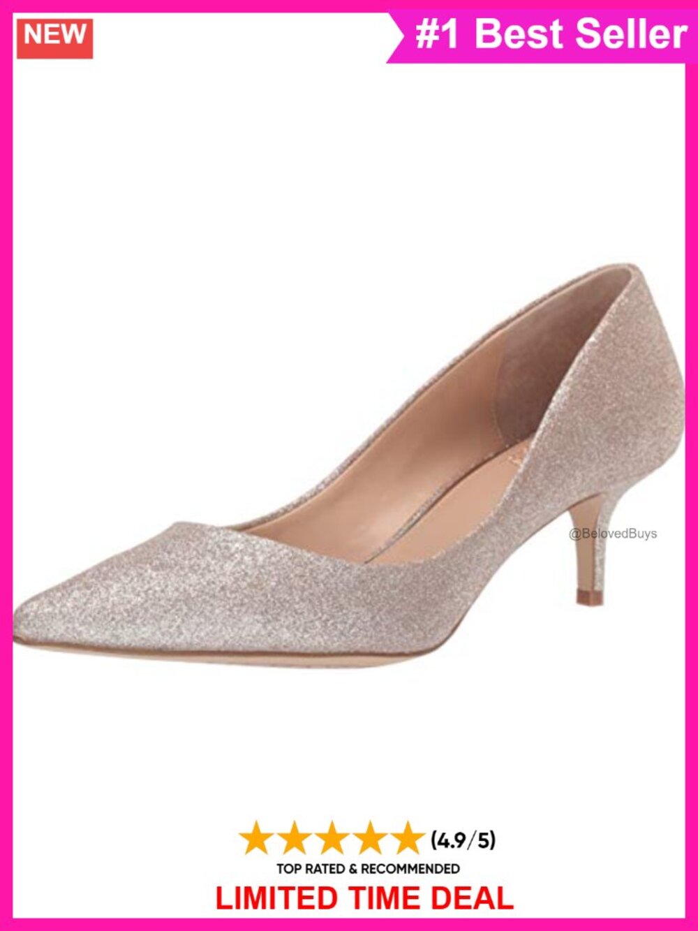 Kitten Heel Pointed Toe Pump Slip-On Formal Party Shoe